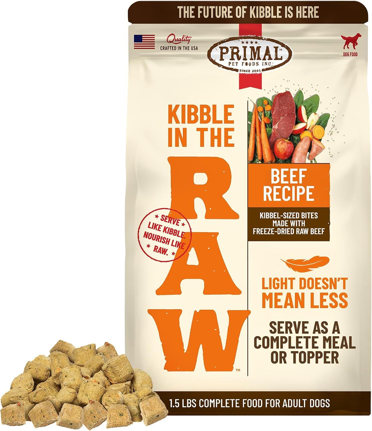 Primal Kibble in The Raw FD Beef 1.5