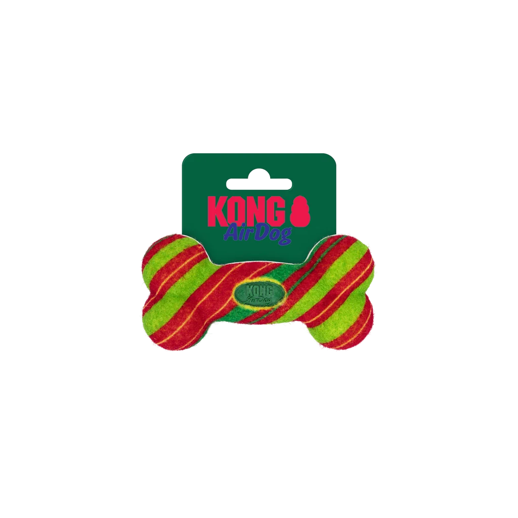 KONG HOLIDAY AIRDOG SQUEAKER BONE STRIPE