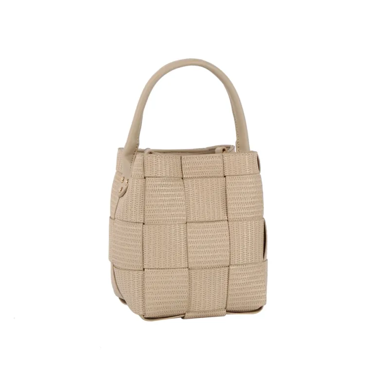 The Leslie Woven Bucket Bag