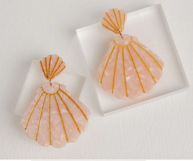 St. Armands Pink Tortoise Statement Shell Earrings