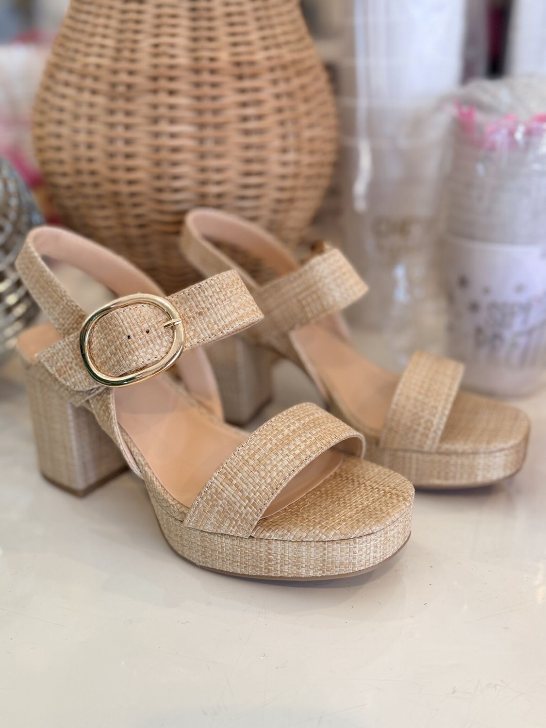 Tivola Woven Platform Heels