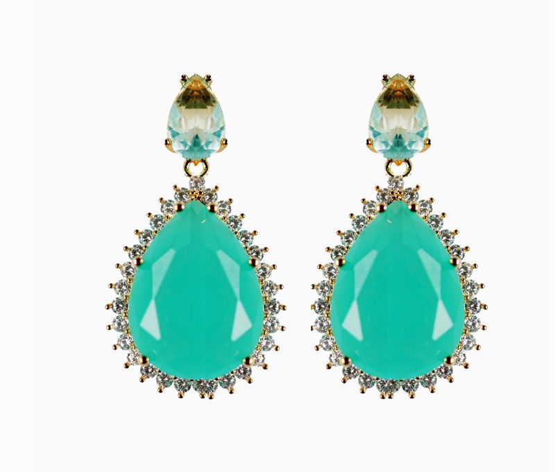 St. Armands Aquamarine Diamond Drop Earrings