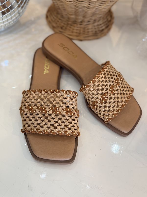 Rawnie Woven Stud Slide Sandal