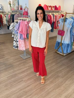 Strangers Button Up Top White