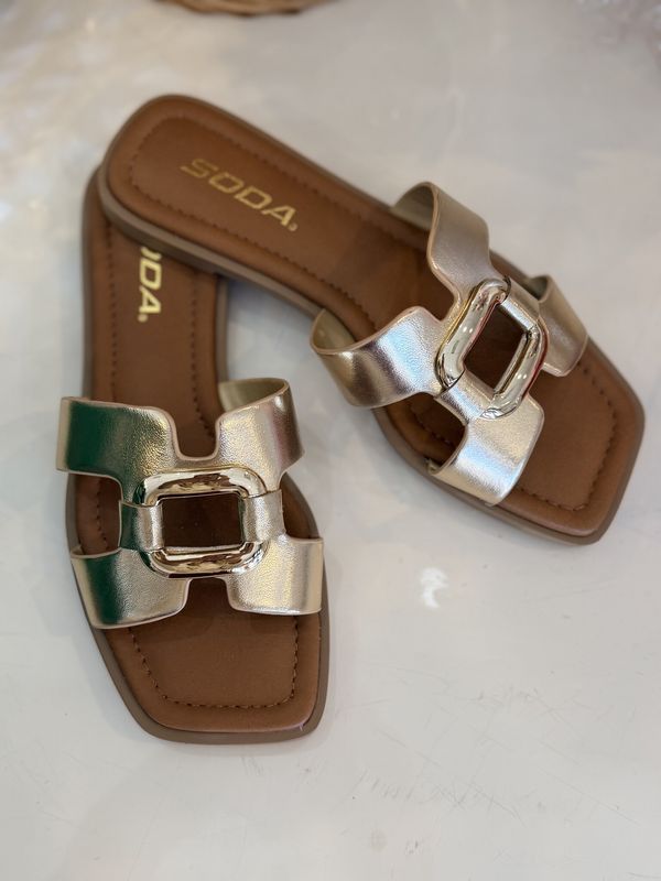 Feng Gold Square Hardware Sandal