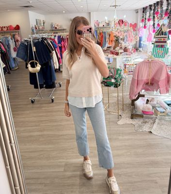 Drive Around Knit Layered Top