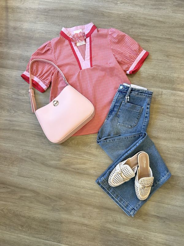 Love You Bye Check Top