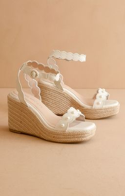 Catalina Scalloped Pearl Espadrille Wedge