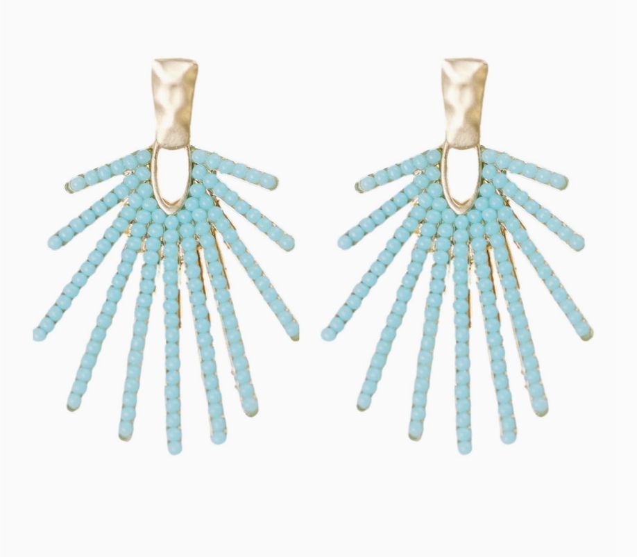 St. Armands Light Turquoise Sunburst Drop Earrings