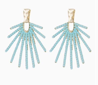 St. Armands Light Turquoise Sunburst Drop Earrings