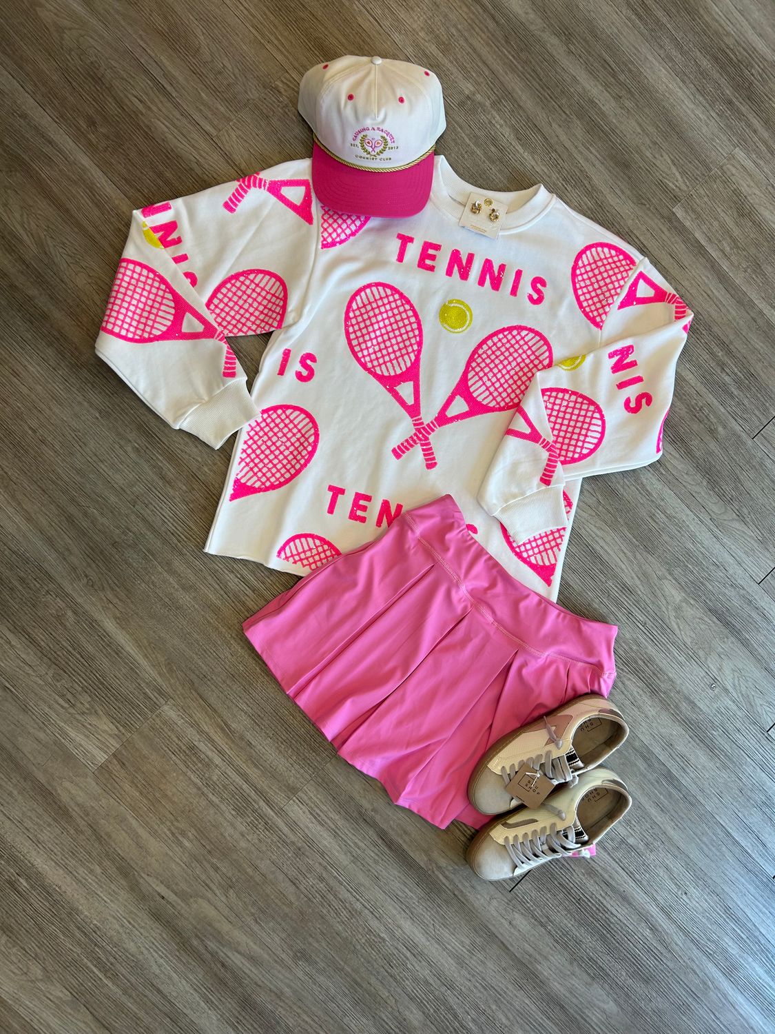 Belle Cher Hot Pink Tennis Sweatshirt