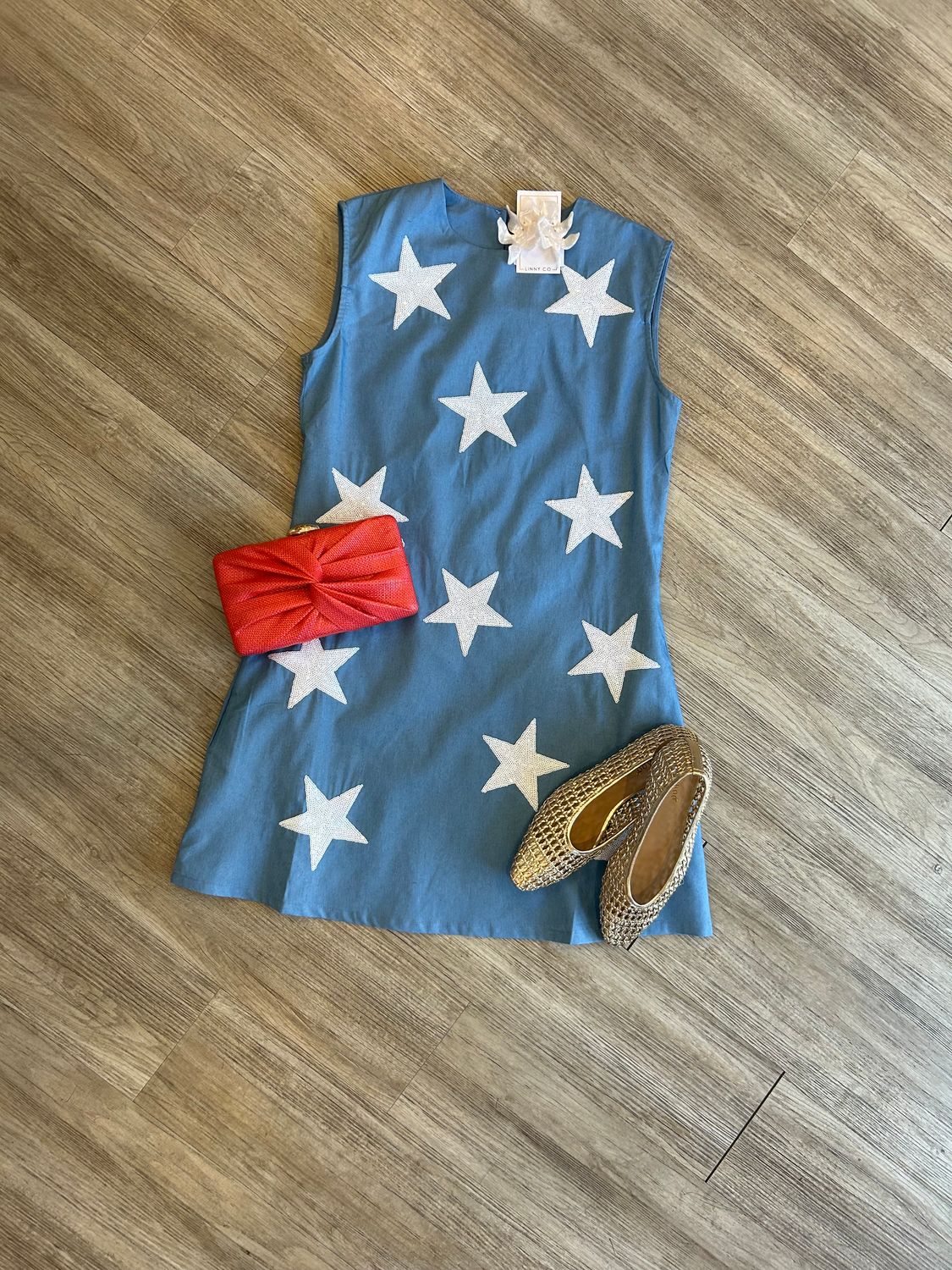 Belle Cher Seeing Starts Denim Dress