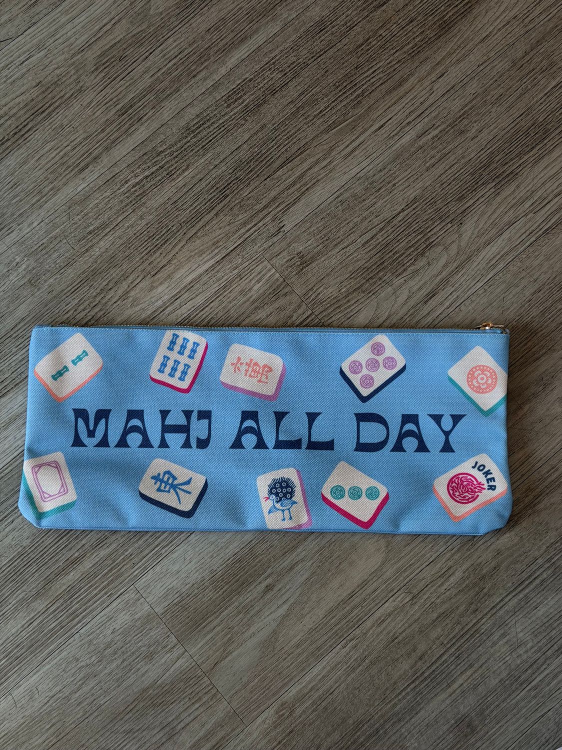 Mahjong Zipper Canvas Tile Bag