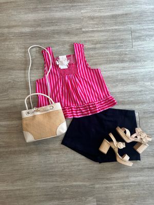 Marie Striped Ruffle Hem Top