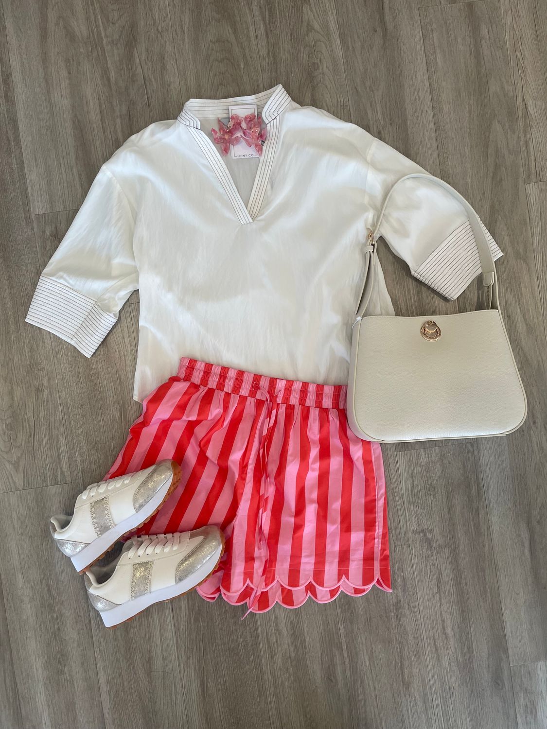 Sunset Stripe Scalloped Shorts