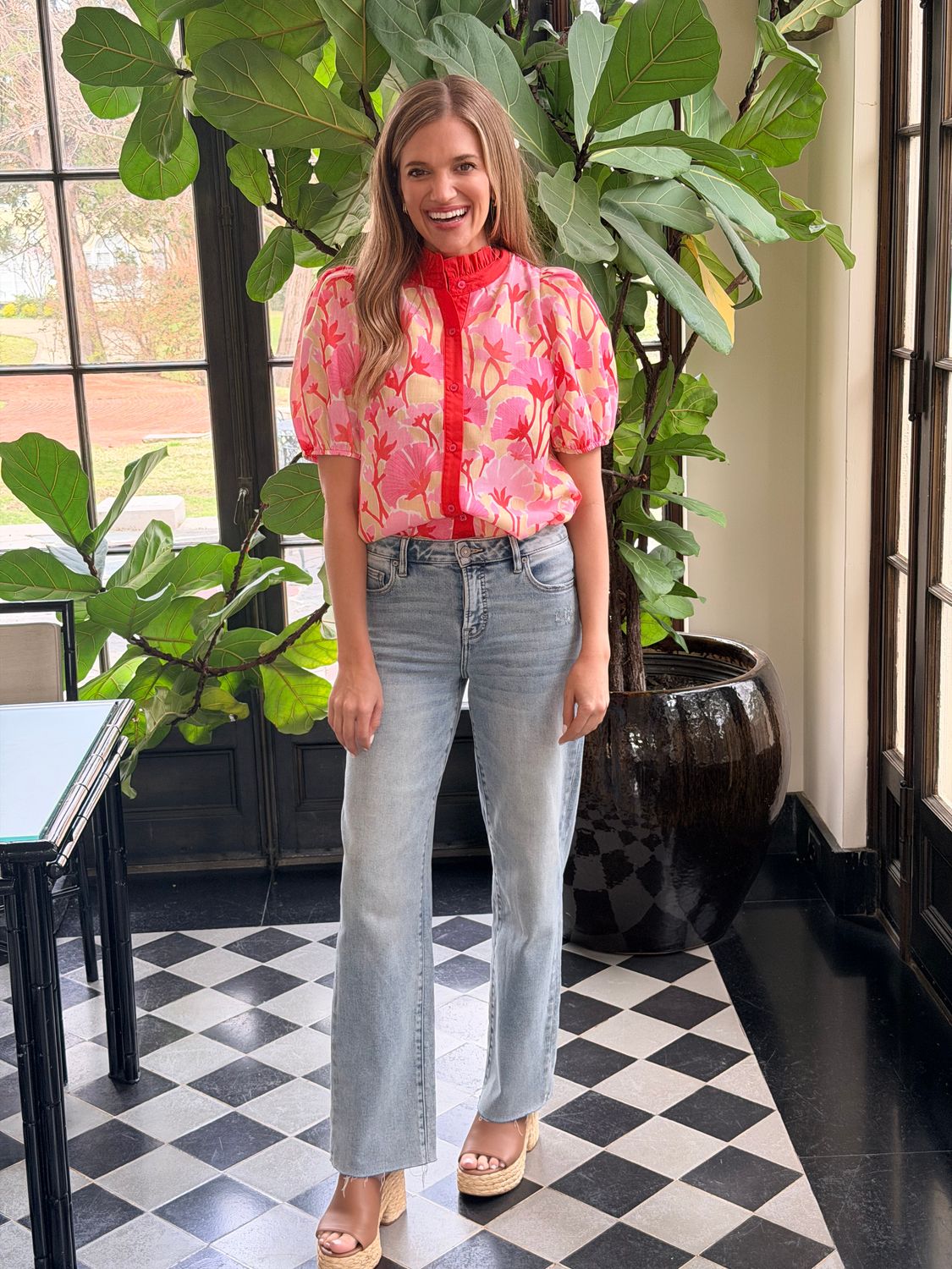 Sunset Garden Floral Top