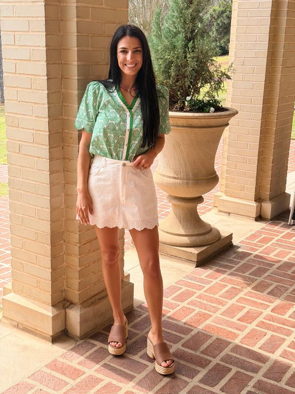 Palmer Scallop Sleeve Top