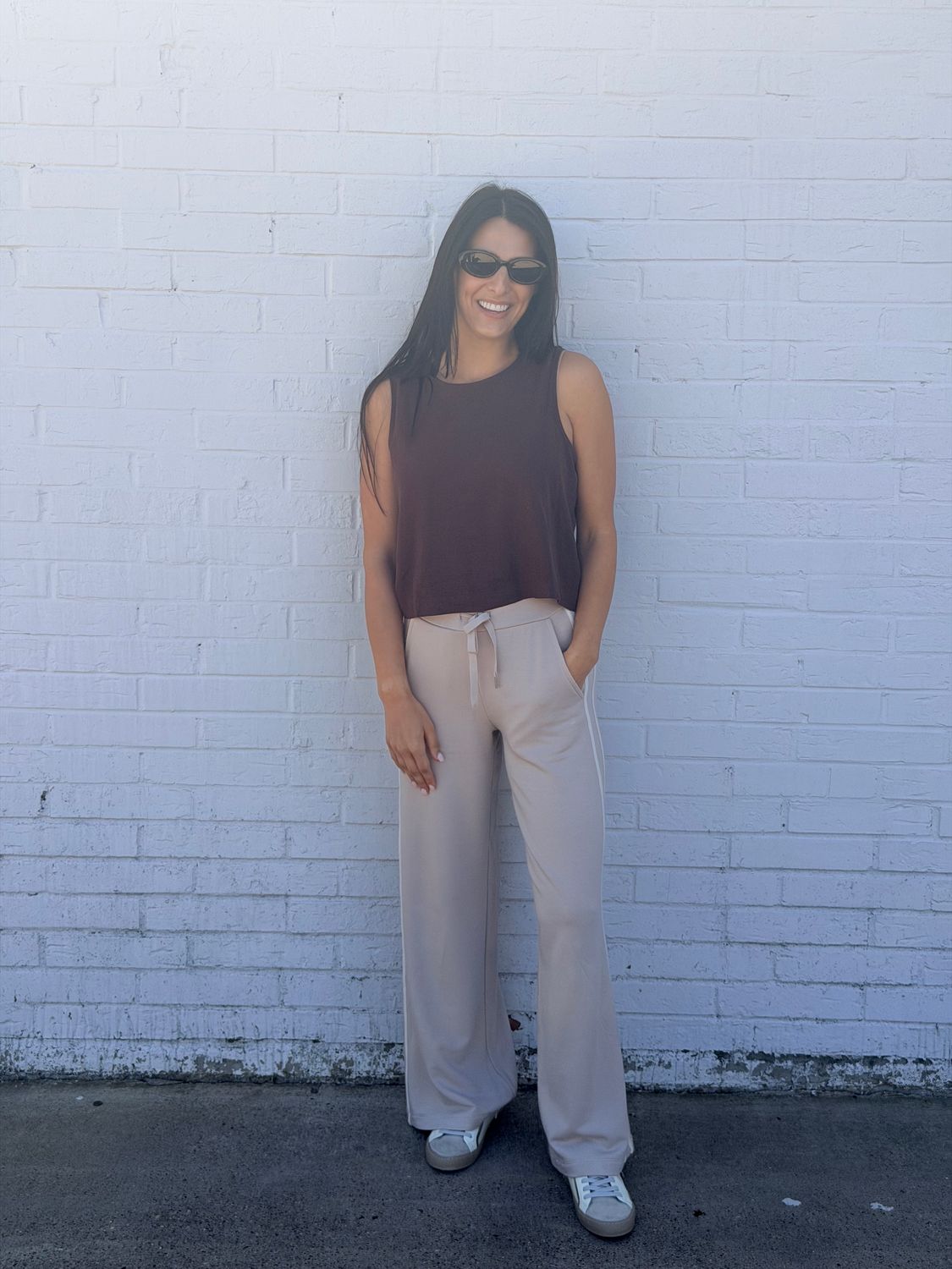 Z Supply Sloane Linen Chocolate Cherry Top