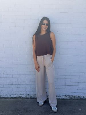 Z Supply Sloane Linen Chocolate Cherry Top