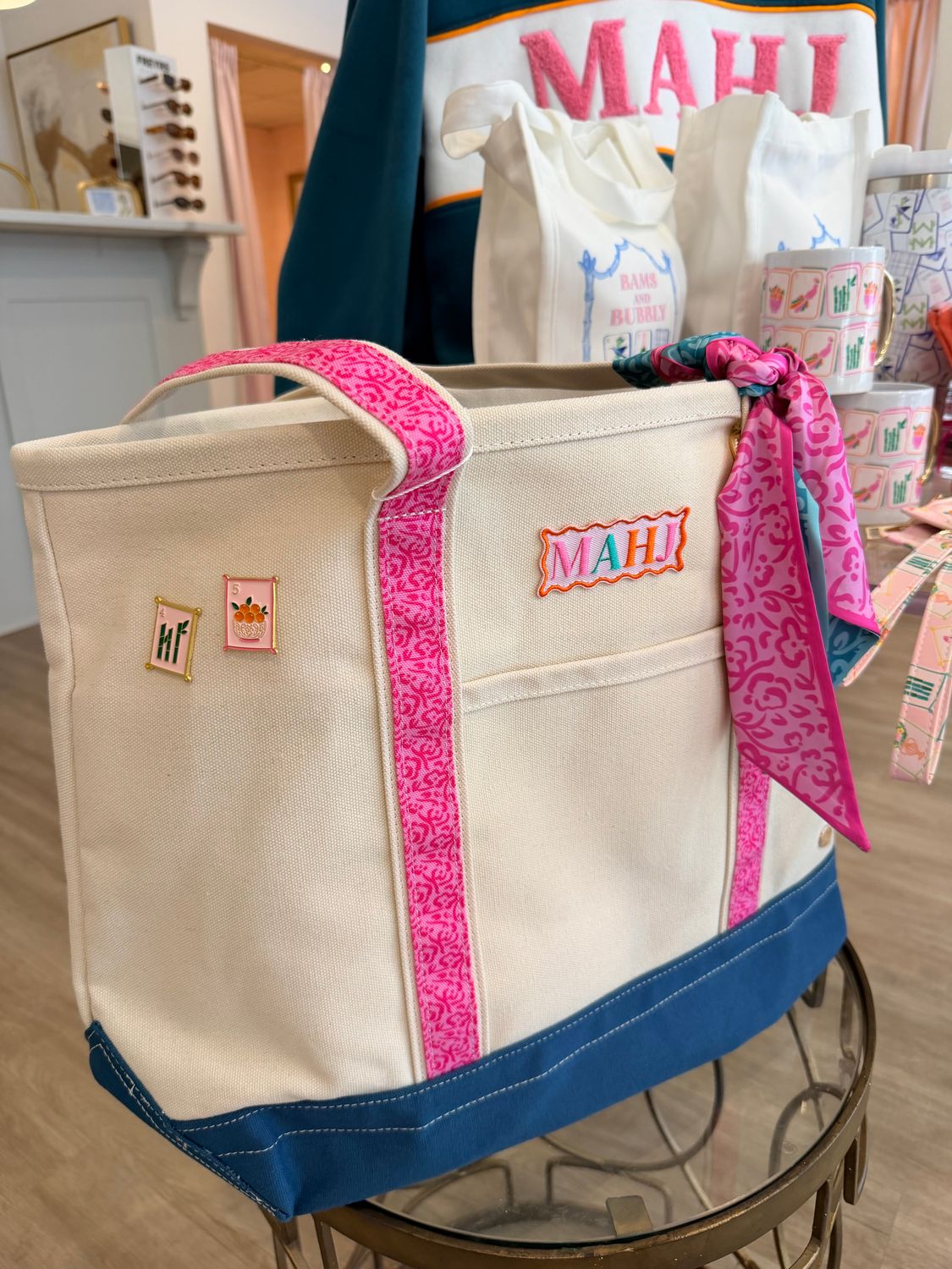 The Darling Canvas Tote Mahj Time