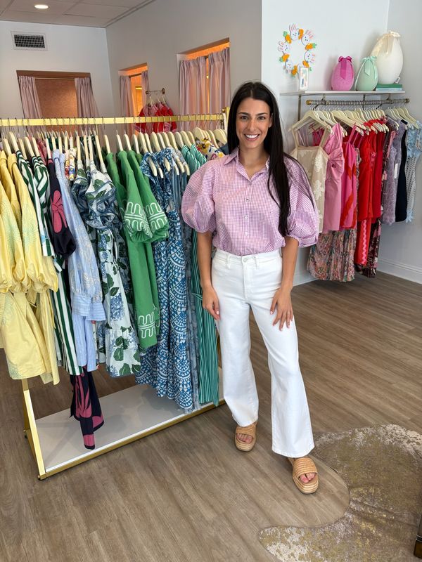 Lucy Gingham Button Down Top