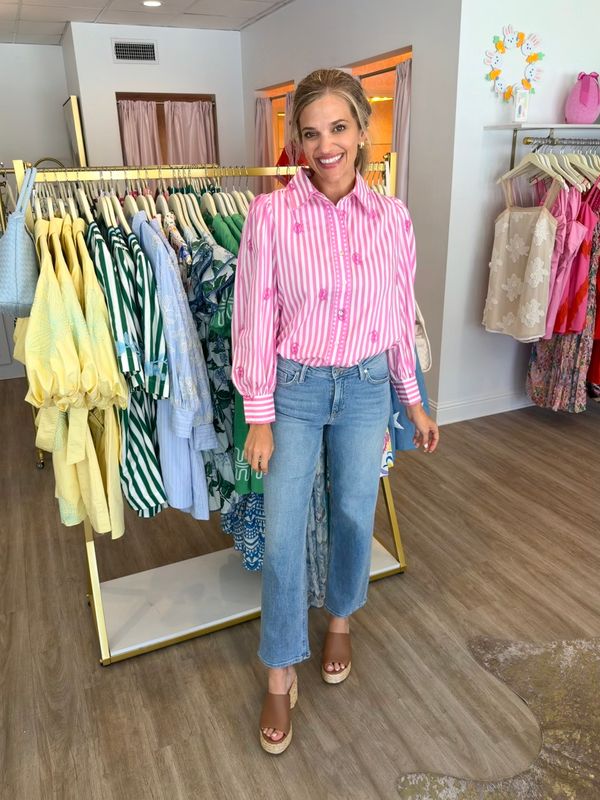 Rumor Has It Button Down Stripe Top