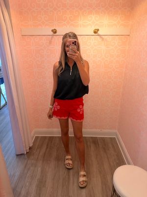 Lainey Bubble Zip Front Top