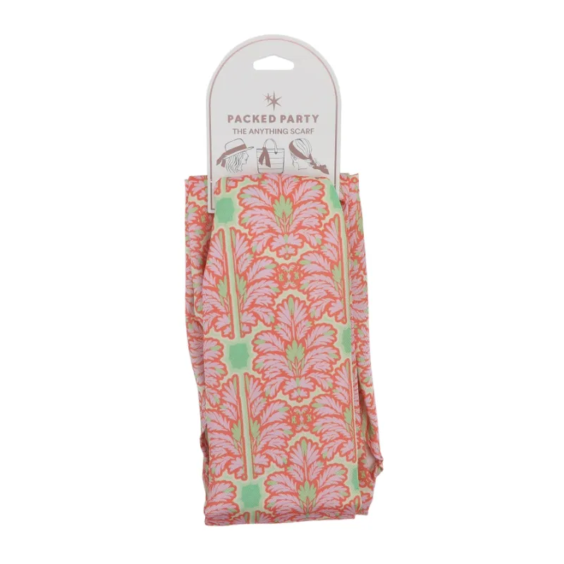 Pink Palm Satin Scarf