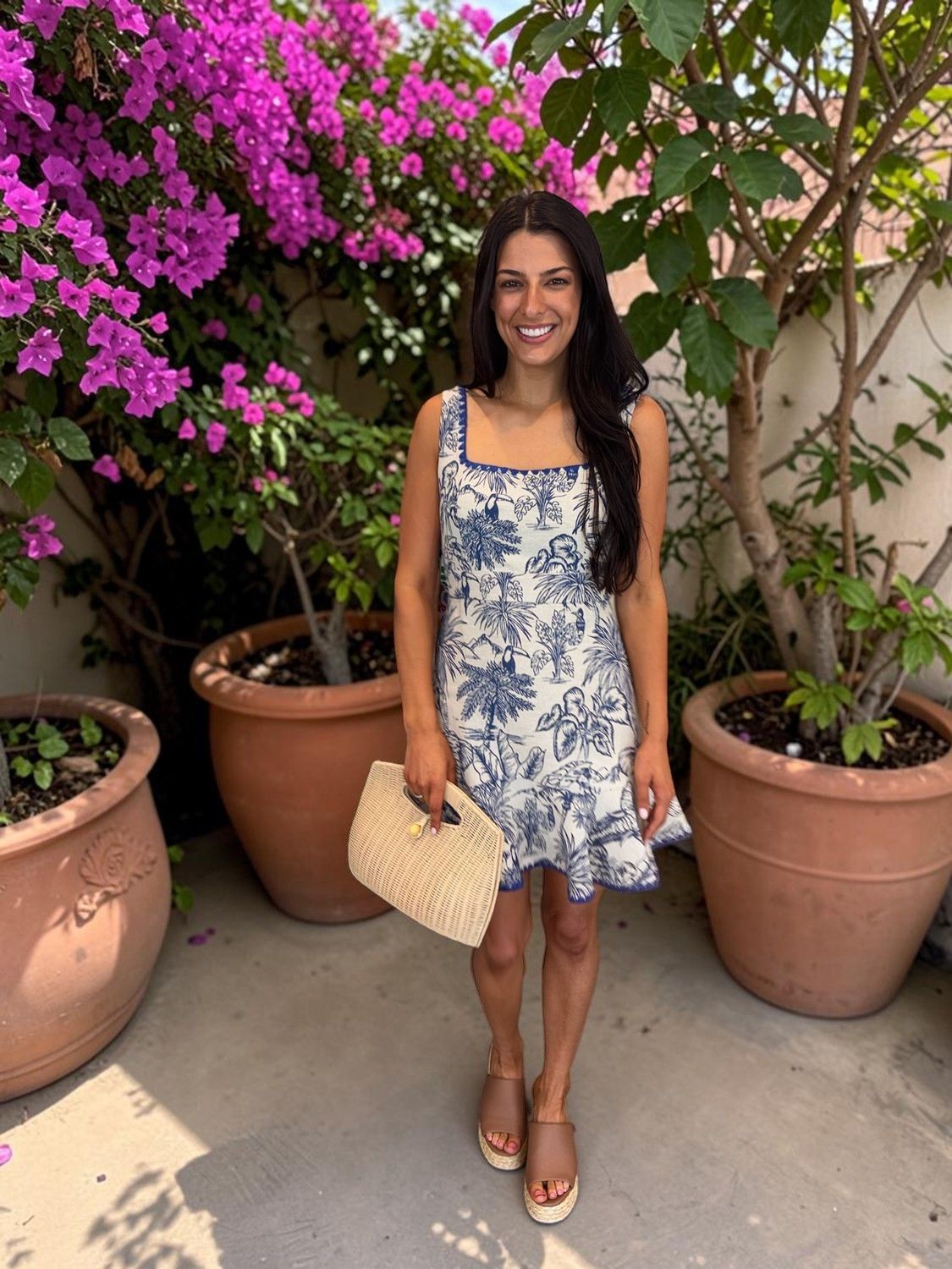 Zimena Square Neck Jacquard Dress