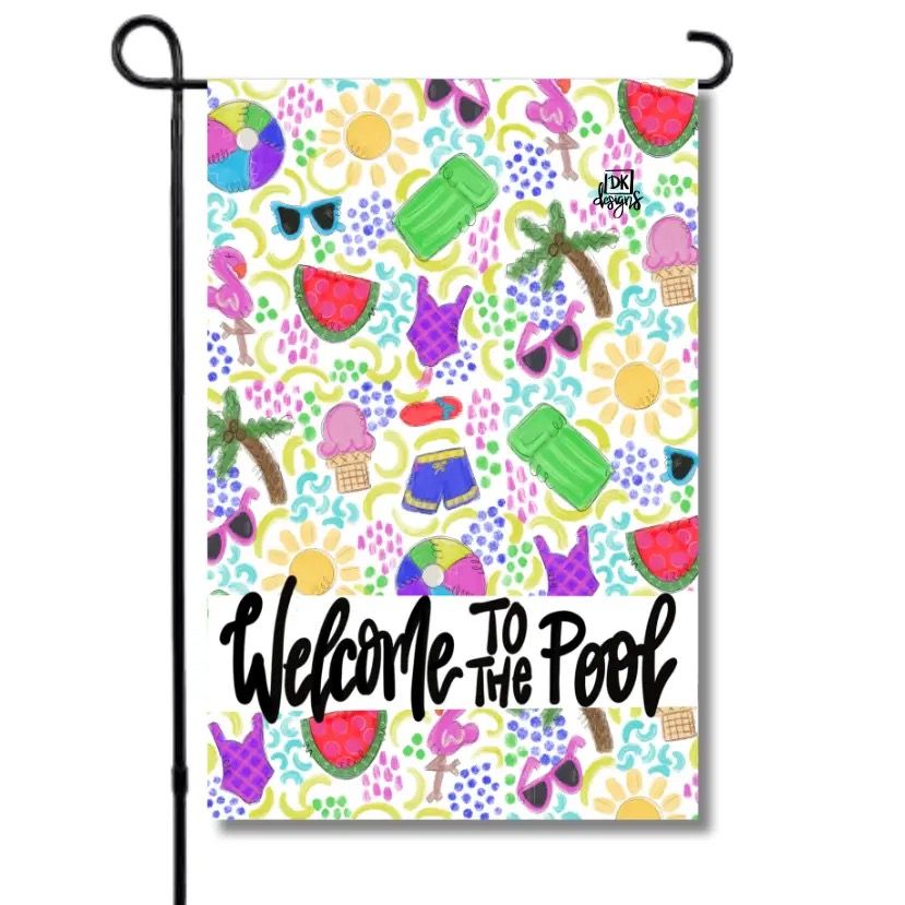 DK Welcome To The Pool Flag