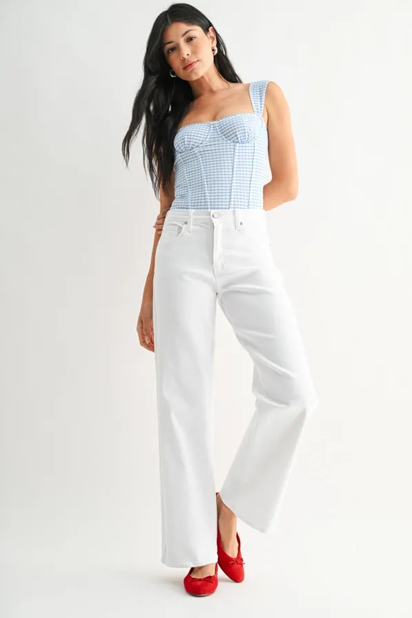 Shaye Loose Straight White Jeans