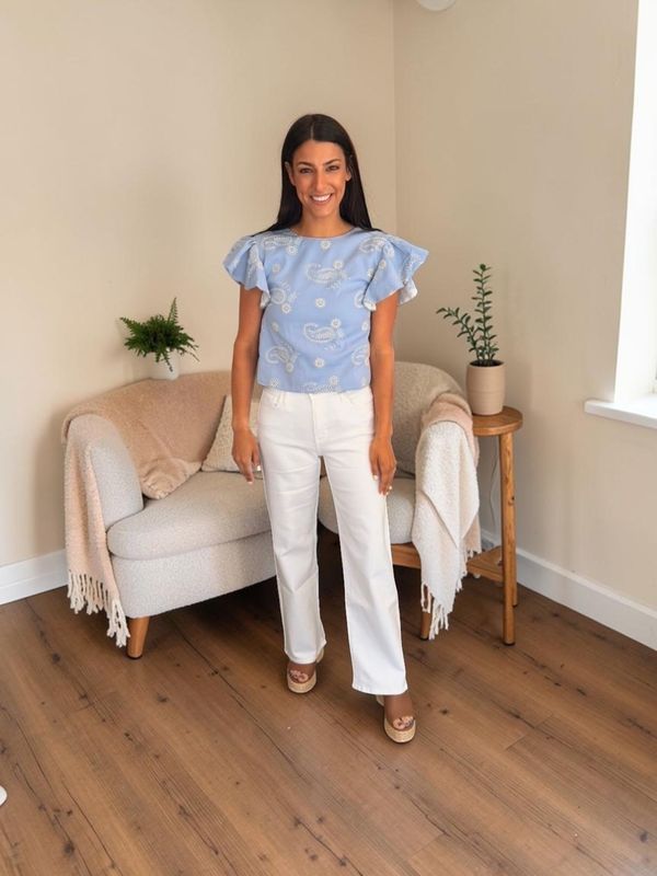 Shaye Loose Straight White Jeans