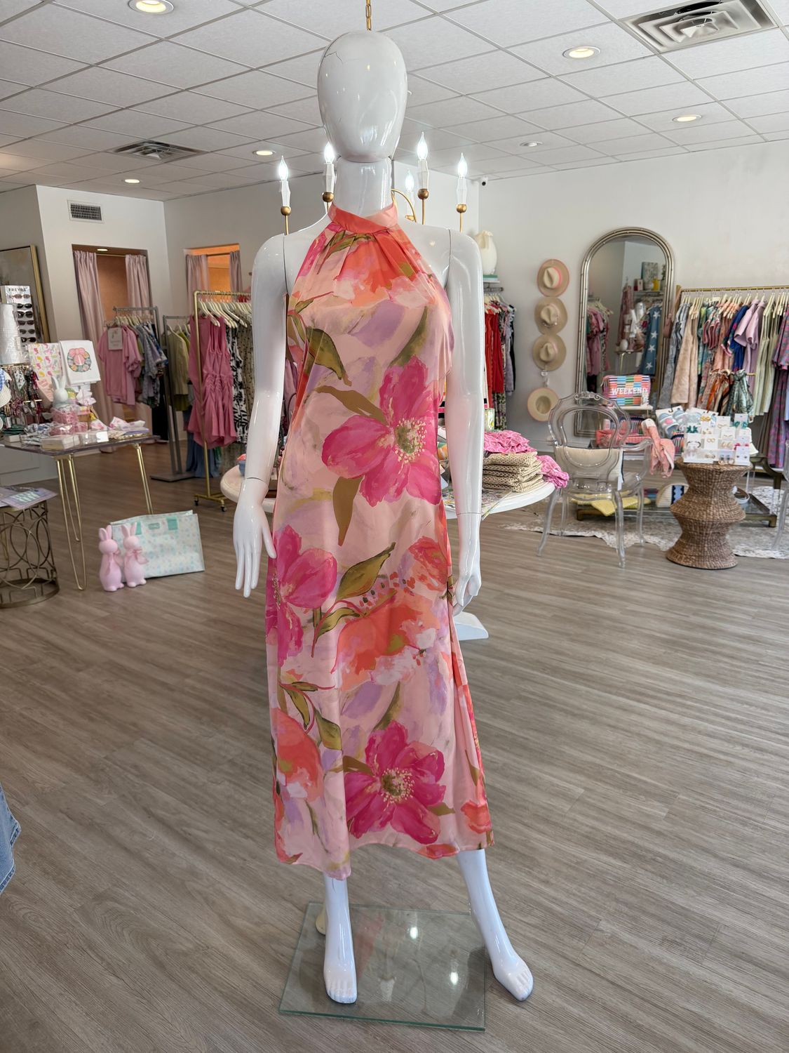 Emma Floral Halter Dress