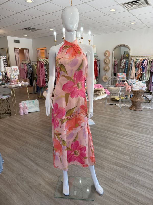 Emma Floral Halter Dress