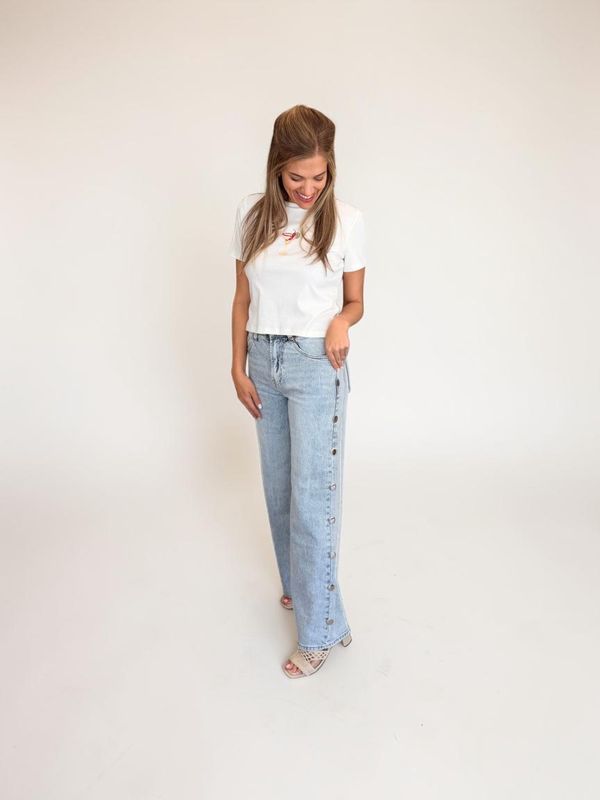 Habitual Gemma Studded Wide Leg Slouch Jeans