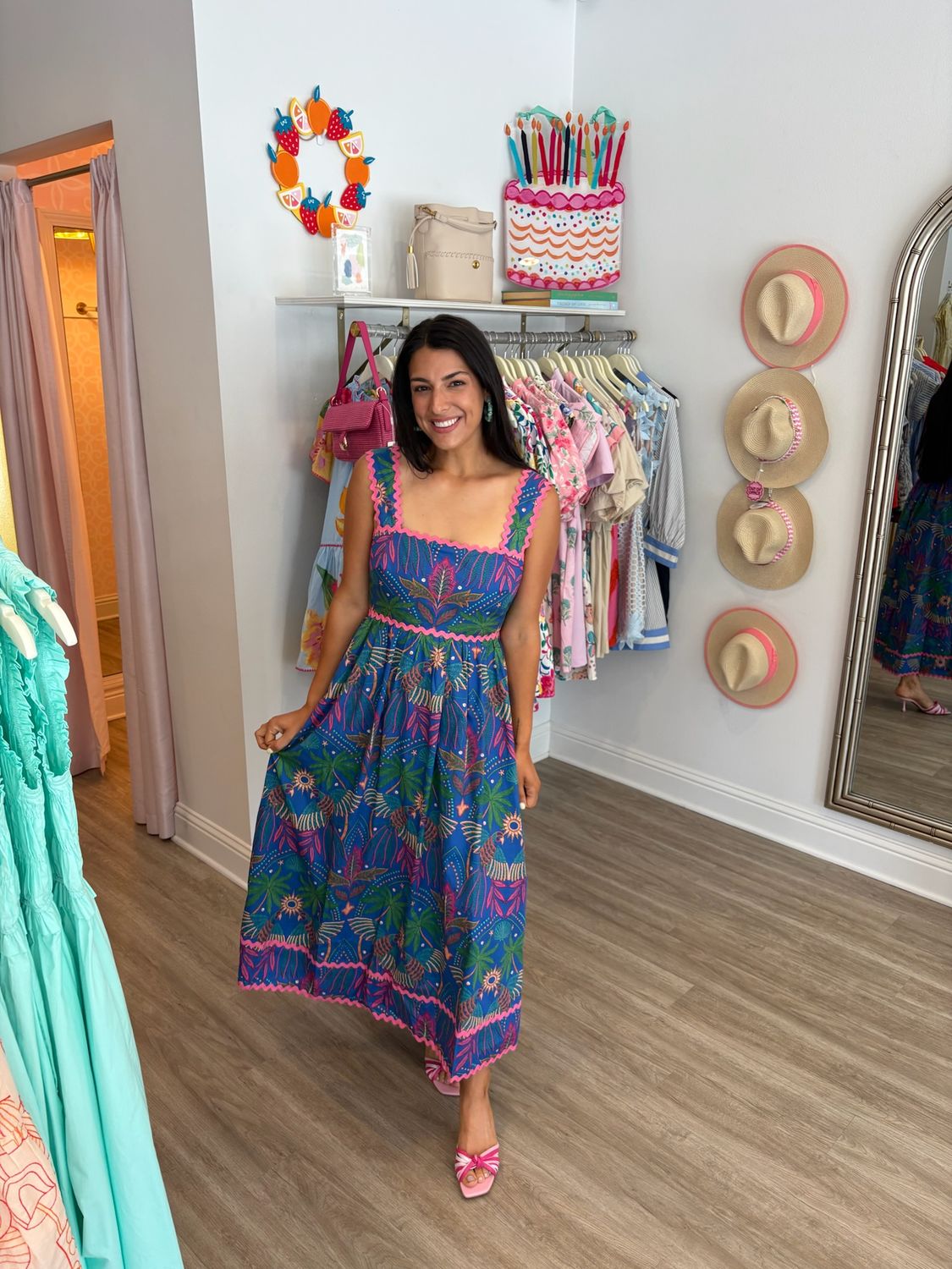 Yori Rulley Pleated Midi Dress