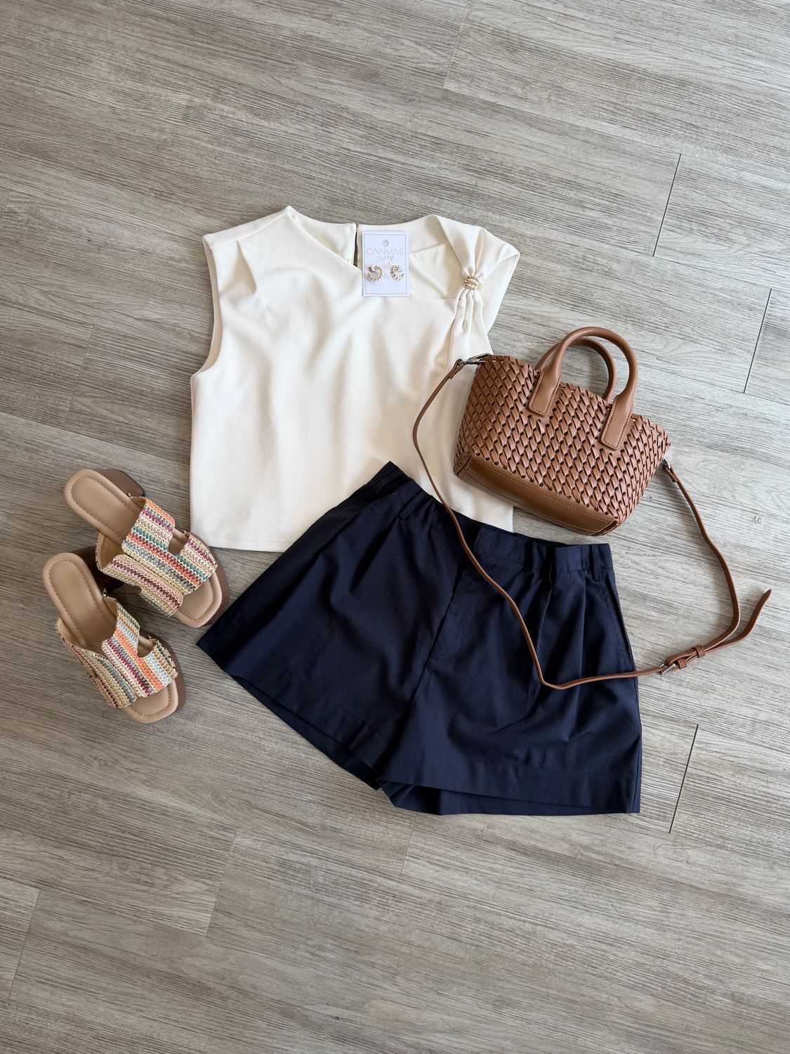 Eloise High Waist Shorts Navy