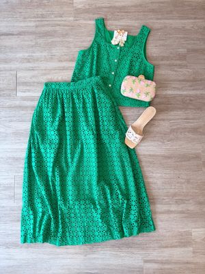 Sabrina Eyelet Midi Skirt