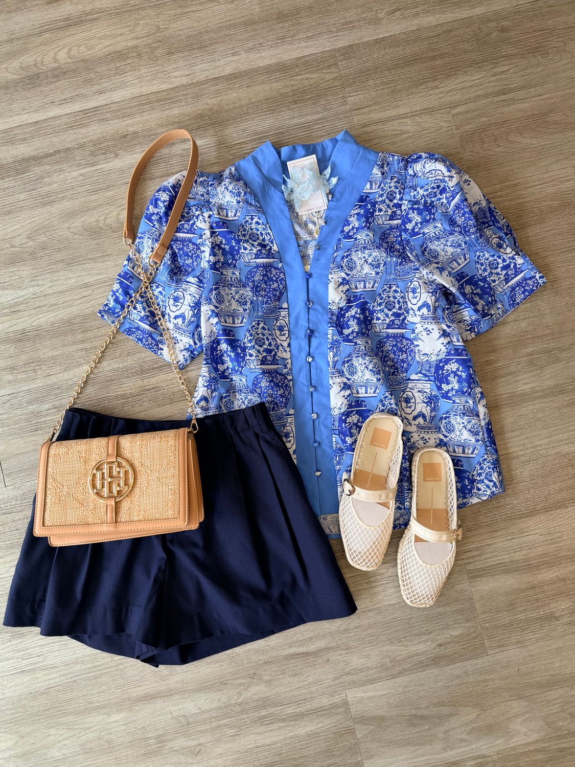 Gia Button Front Top