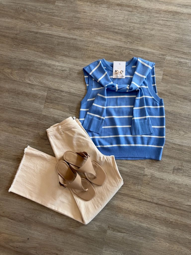 Adrienne Stripe Tie Sweater Top