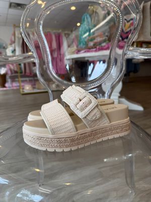MIA Kylian Raffia Flatform Bone