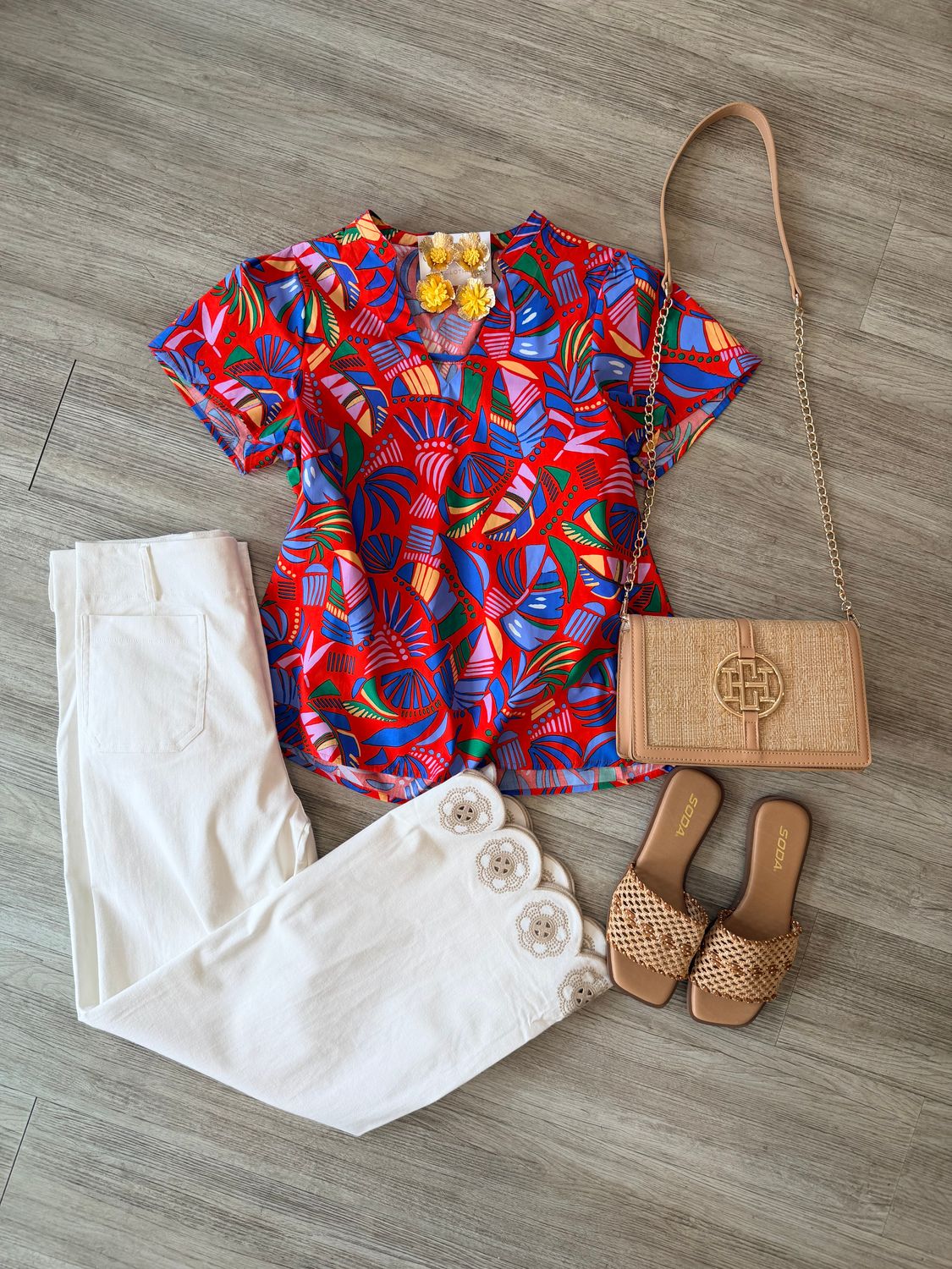 Risony Pleated Tropical Top