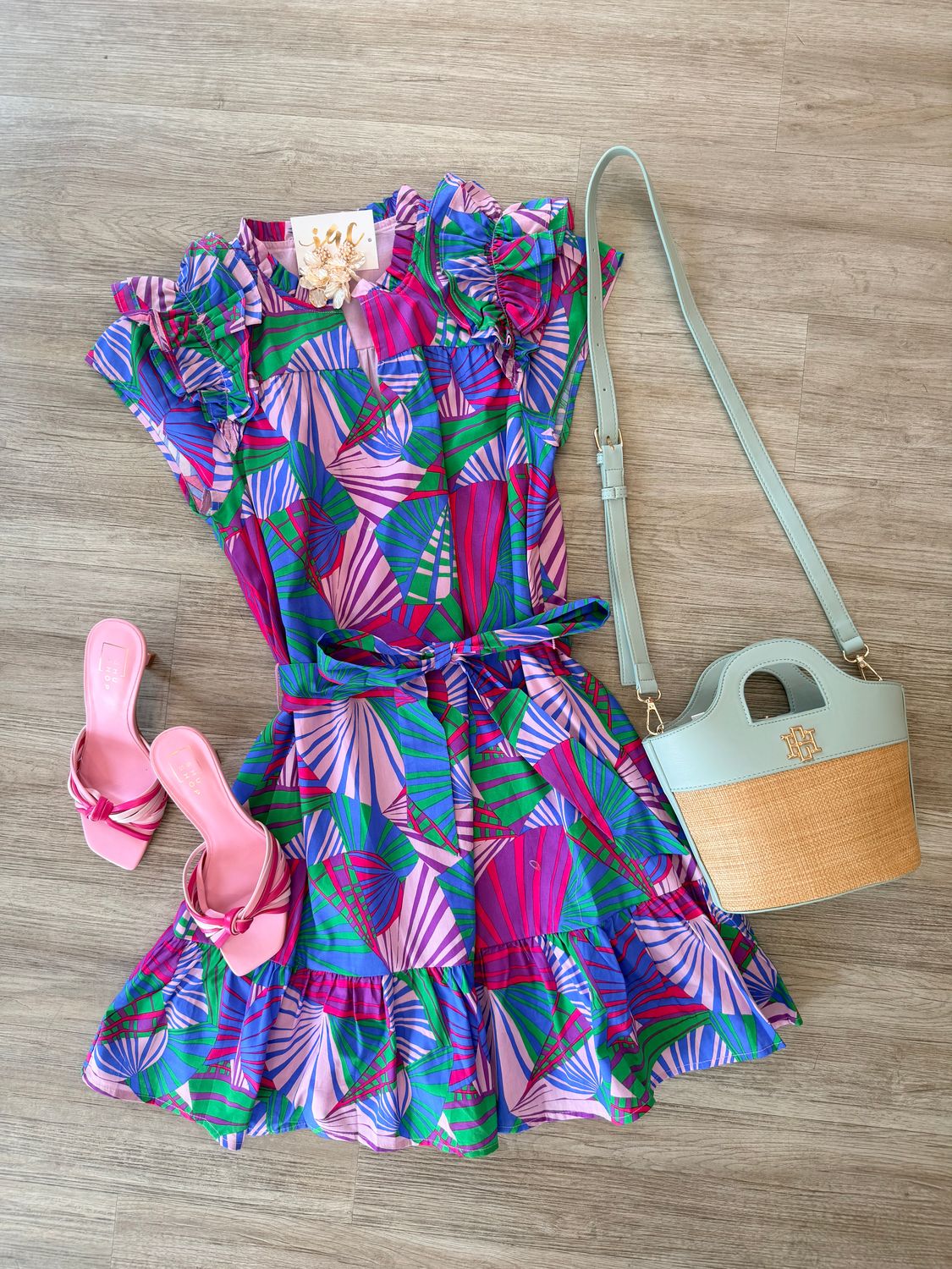 Ivona Ruffle Tropical Dress