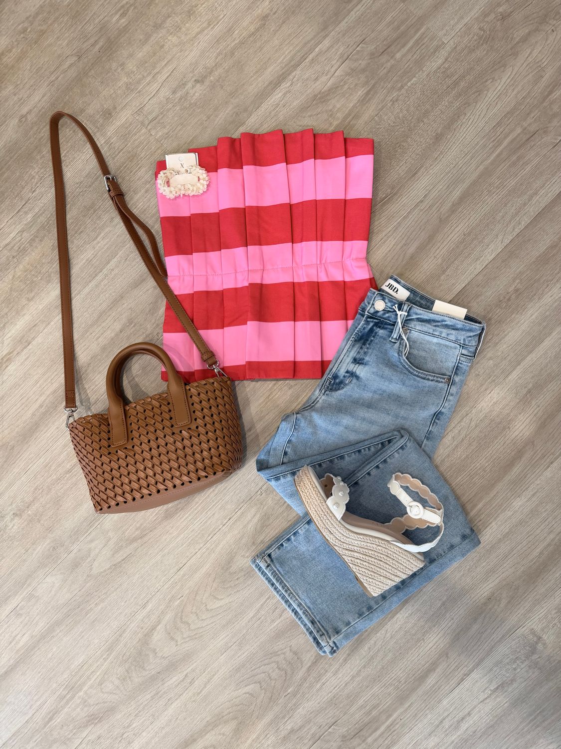 Cabana Stripe Strapless Top