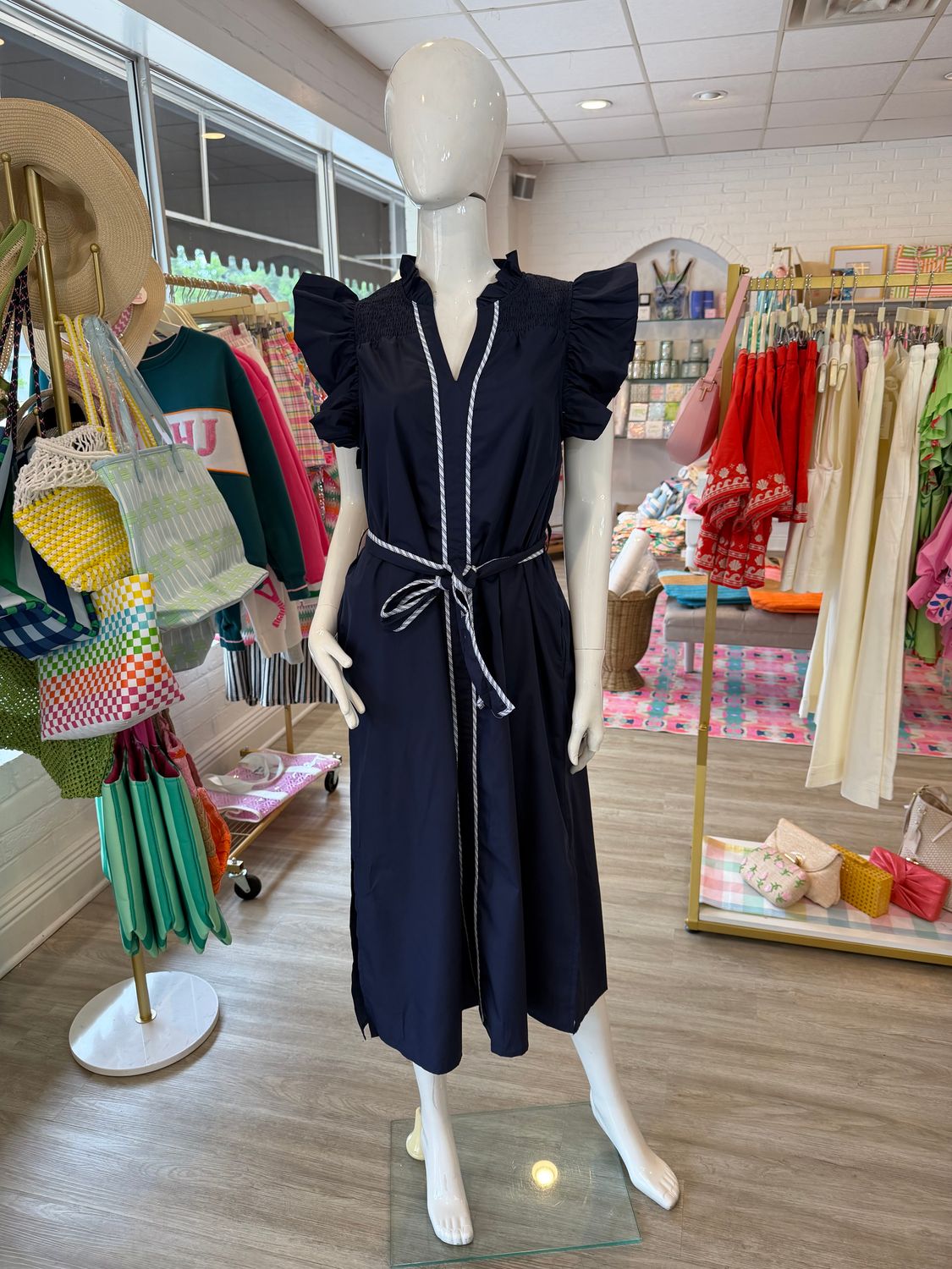 Acquired Midi Dress Navy