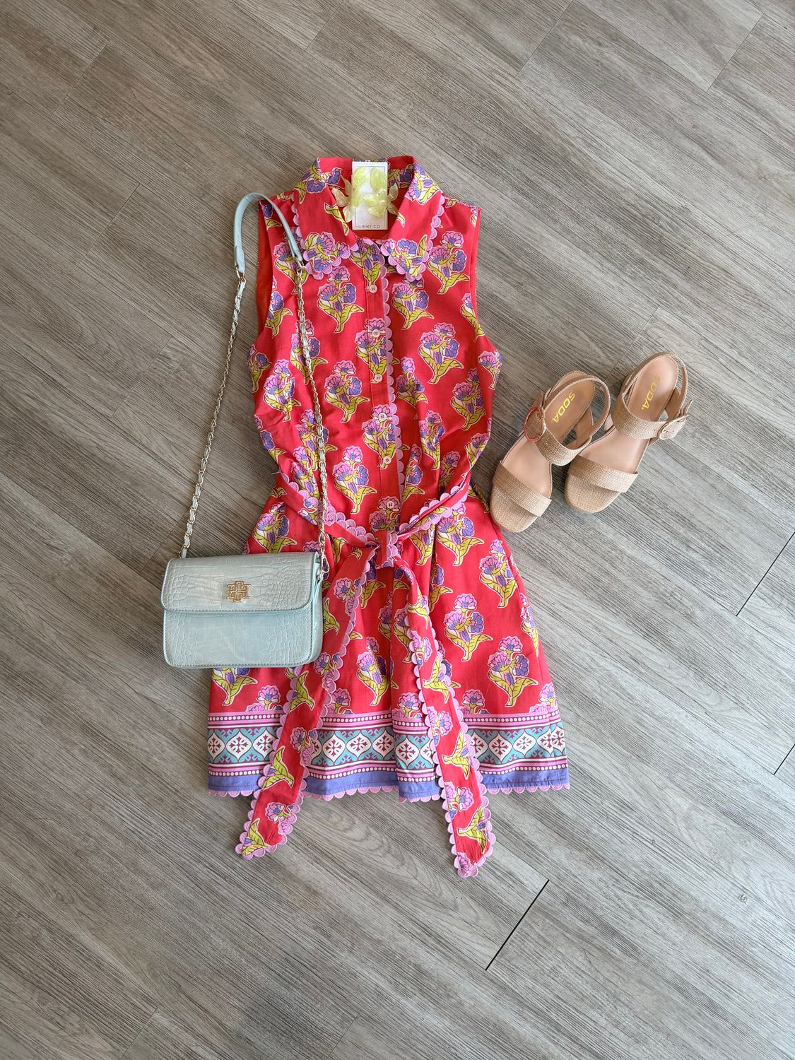 Kathy Printed Belted Dress