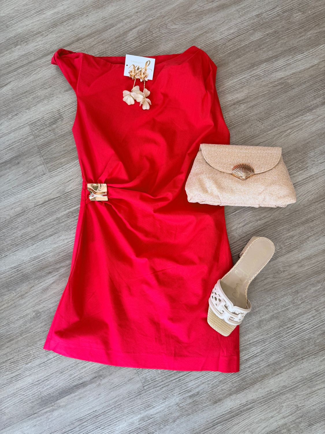 Britton One Shoulder Ruched Linen Dress