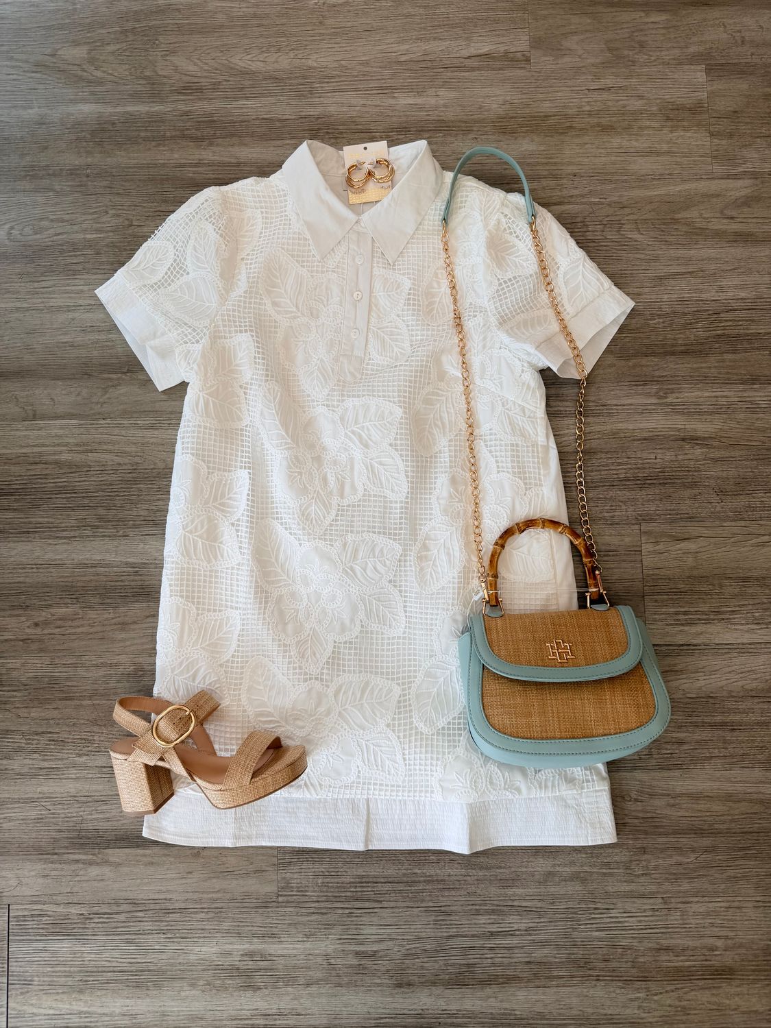 Finley Floral Crochet Shirt Dress