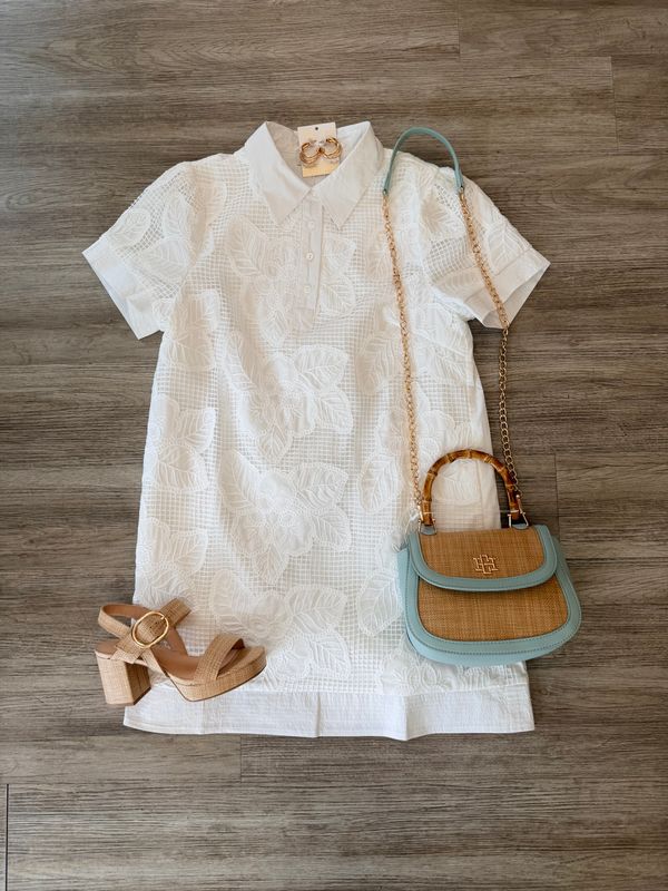 Finley Floral Crochet Shirt Dress
