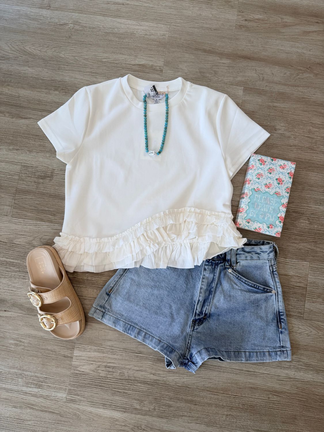 Renee Ruffle Knit Tee Top